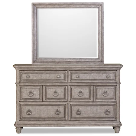 Transitional Dresser & Mirror